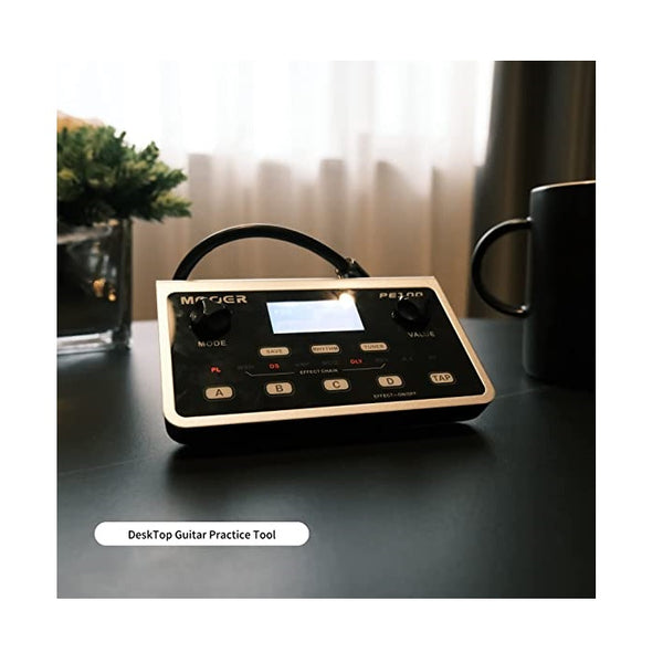 MOOER PE100 Portable Desk Top Guitar Multi Effects with 198 presets, 36 effects, Drum Machine, Metronome, Tap Tempo, Aux In Headphone