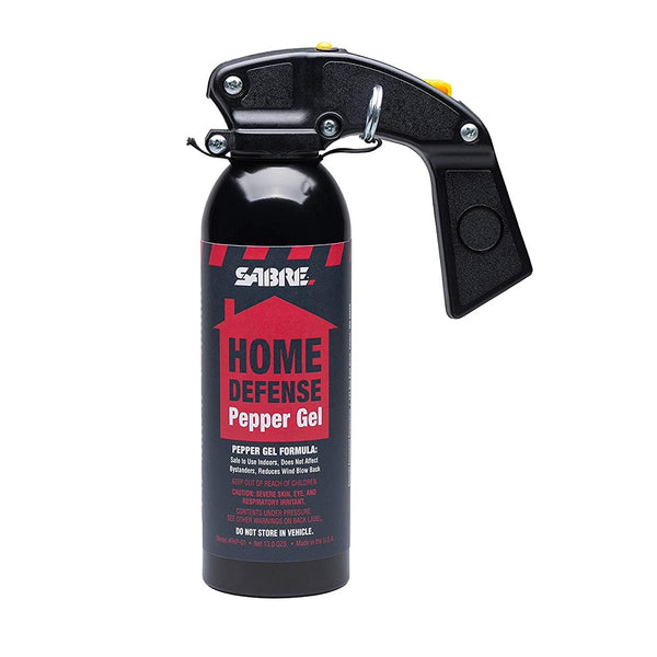 SABRE Red Home Defense Pepper Gel With Wall Mount, 32 Bursts, 25 Foot (8 Meter) Range, UV Marking Dye Helps Identify Suspects, Full Hand Grip, Pin Safety, Gel Is Safer
