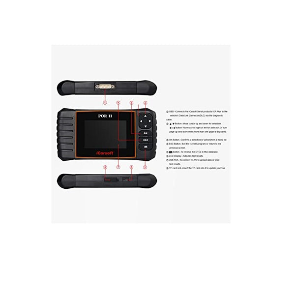 iCarsoft POR-II Porsche OBD-II Scanner Tool Multi-systems ABS SRS