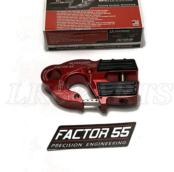 Factor 55 ULTRAHOOK Winch Hook with Shackle Mount - RED