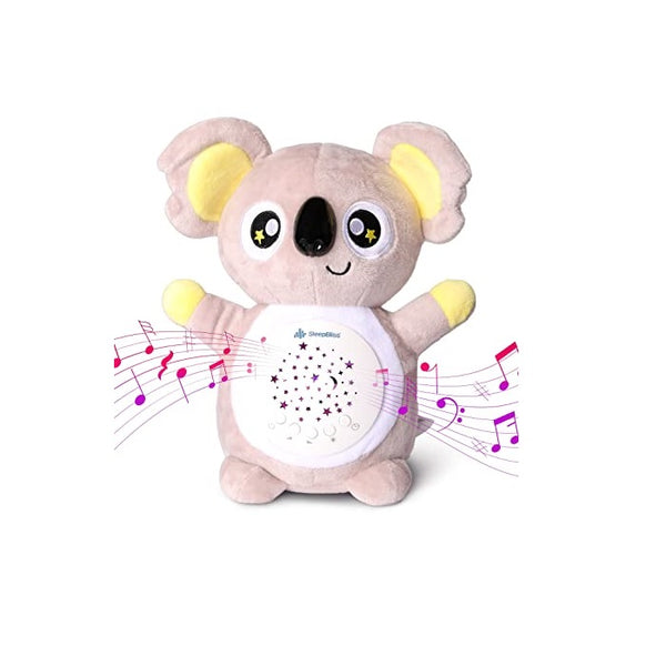 SleepBliss - Koala Sleep Soother with Star Night Lights Projector and 13 Soothing Sounds - Plush Stuffed Animal Baby Soother with White Noise, Heartbeat - Toddler Sleep Aid with Music