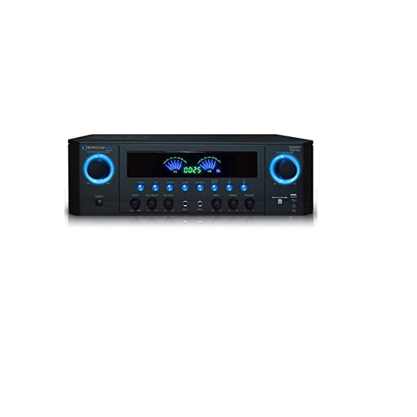 Technical Pro Professional 1000 Watts Receiver with USB SD Card Inputs, 2 Mic Inputs, Recorder, and Wireless Remote