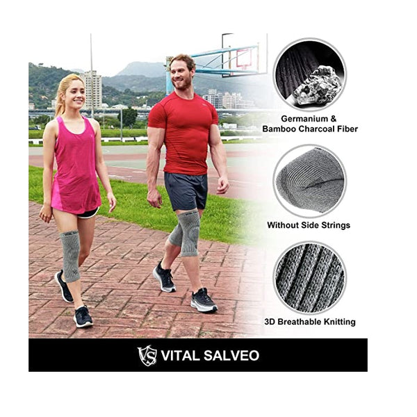 Vital Salveo Compression Recovery Knee Sleeve Knee Brace C3-COMFORT Pain Relief Protects Joint Ideal for Sports and Daily Wear (Small)
