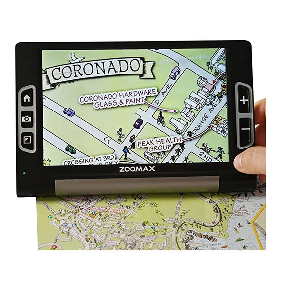 Zoomax Luna 8 Video Magnifier for Visually Impairment I Handheld Video Magnifier I (8-in Screen & 2.5X- 19x Magnification & 10 High Contrasts)